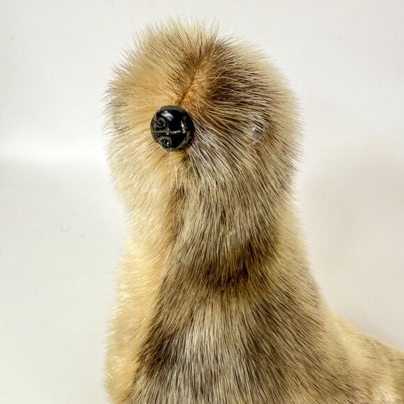 Vintage Genuine Seal Fur Borgen Stuffed Figurine Handmade In Norway 8" - Picture 8 of 9